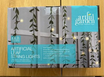 Brand new solar LED artificial leaf string lights, ideal for garden