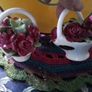 Two Aynsley China Posy Baskets With Roses Image 6