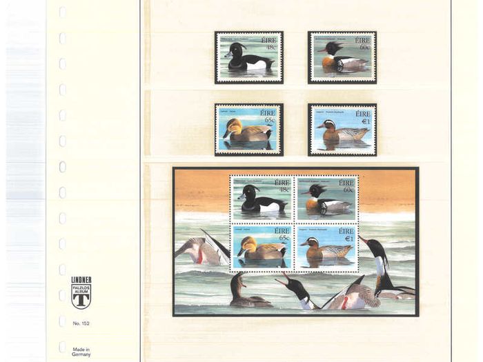 Collection: Ireland 2003-4 Ireland Stamp collection on Linder pages in Lindner album Mint Never Hinged (MNH). Adverts shows 14 images of contents