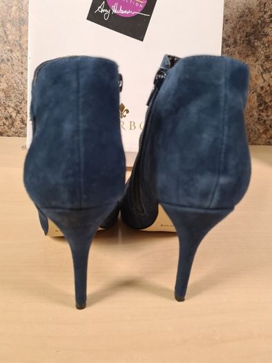 Amy Huberman Bourbon leather suede ankle boots bundle Size UK 4 EU 37 Forever young navy blue suede Private number brown leather