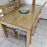 Solid-Wood Table With Glass Top and 6 Chairs. Image 2