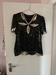 vintage sequin structured top