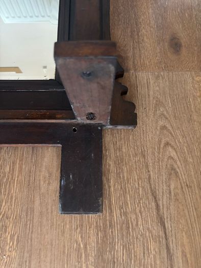 Mirror mantel - dark brown wood