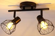 NEW SALE  Spot Light Fittings for Ceilings Adjustable in Matt Black Wire Cage Wall Spotlights with E14 Base Kitchen Spot Lights Industrial 2 Way Ceiling Light Bar for Indoor Hallway Living Room Shop