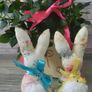Easter Bunnies. Ester decoration. Very soft pocket toy for children. Image 2