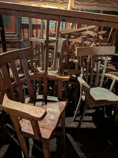 pub and restaurant furniture - hardwood tables and stools and bar stools