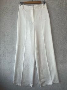 ba&sh Ivory White Wide Leg Tailored Trousers Size 1 S