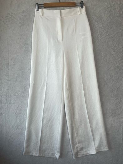 ba&sh Ivory White Wide Leg Tailored Trousers Size 1 S
