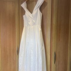 wedding dress and two bridesmaids dresses