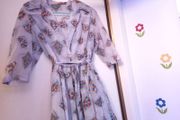 Early 1950s Vintage Dress Sheer Print