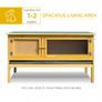 Rabbit Hutch Outdoor Guinea Pig Hutch with Run, Small Animal Off-ground Duck House Hideaway Backyard with Openable Roof, 125.5 x 100 x 49cm, Orange Image 4