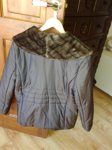 Alexon Brown/Wine Fur collar jacket