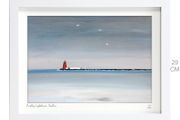 Blue Grey Poolbeg Lighthouse, framed print by Helen Mathews