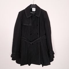 Jasper Conran Black Quilted Trench Coat Peacoat 18UK/46EU