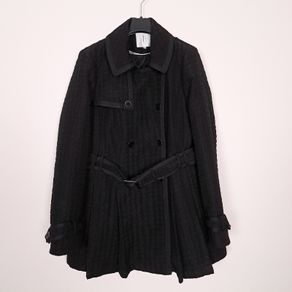 Jasper Conran Black Quilted Trench Coat Peacoat 18UK/46EU