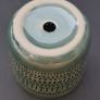 Green Japanese Ceramic Plant Pot, Planter, Boho Geometric Design, 8cm Image 4