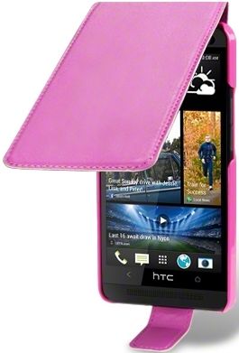 New Htc One Terrapin Pu Leather Flip Case Cover Black / Hot Pink / Red + Free Screen Protector