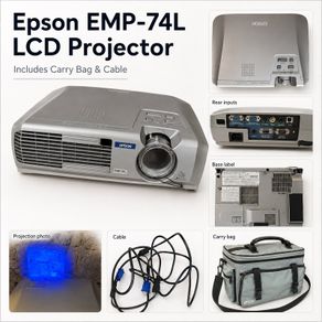 Epson EMP-74L 3LCD Projector Working Carry Bag, Power Lead & VGA Cable