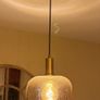 Kitchen lights amber glass, brass & black fittings Image 2
