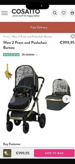 Cosatto WOW pram and pushchair bundle