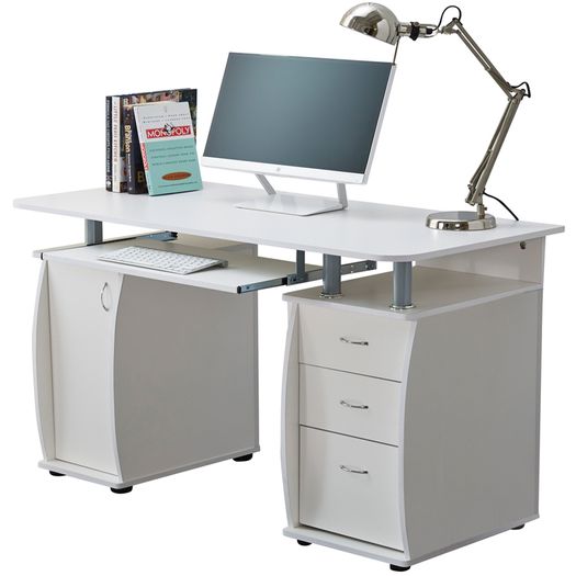White, Black, Grey 3 Drawer Computer Office Desks