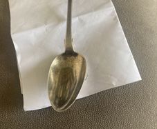Silver spoon 9inches long in excellent condition made by famous silversmith George Waterhouse weighs 2.78 ounces