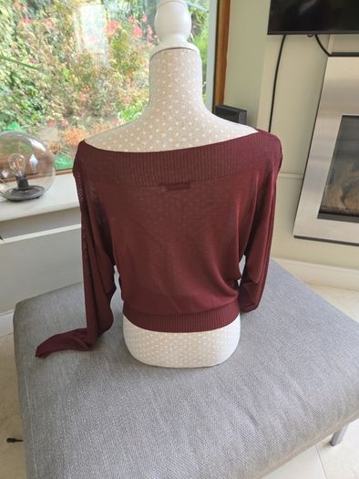 Zara burgundy fine knit uk10 bnwot