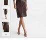 Reiss Reagan leather ponte pencil skirt in Berry 12 Image 2