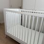White Cot Bed with Mattress Image 2
