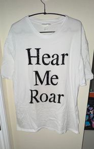 H&M Cream and Black Studded Hear Me Roar T-Shirt