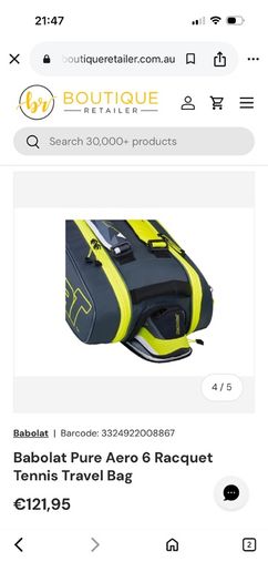 Babolat Pure Aero 6 Racquet Tennis Travel Bag