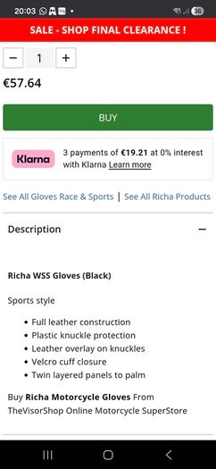 Richa WSS gloves black/blue