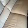 Cream leather sofa Image 8