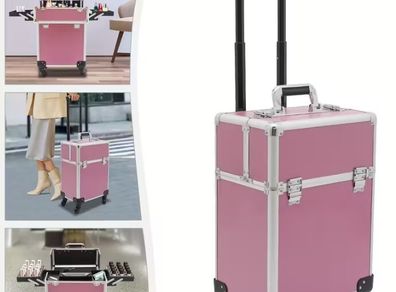 Makeup Trolley Case Cosmetic Case Pink