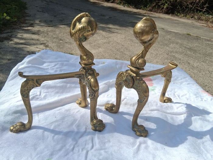 Napolean 111 Heavy Brass Andirons (4kgs)
