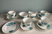Royal Tara china  tea set fabulous blue colour
