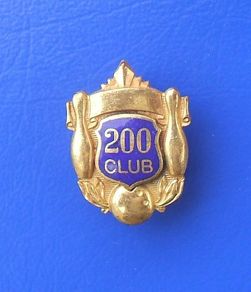 200 CLUB (ten-pin bowing) - award or prize badge for scoring a 200 in a game