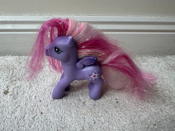 My Little Pony StarSong G3 Tinsel Hair Glitter Wings Brushable With Comb 2007 Used PLease see pictures