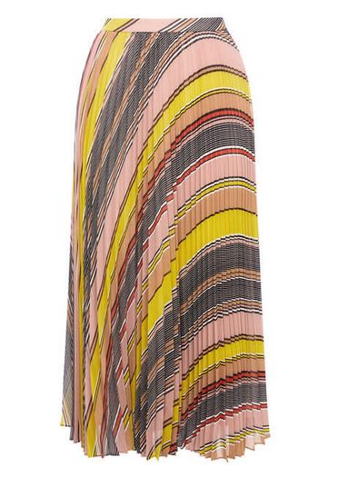 Karen Millen Rainbow Stripe Pleated Skirt - as seen on TV