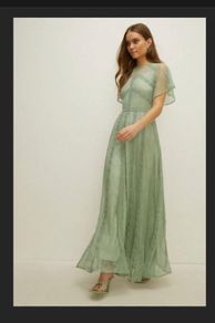 Sage Green Maxi Lace bridesmaid or just a fancy dress from Oasis Size 14