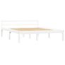Bed Frame White Solid Pine Wood 140x200 cm Image 7