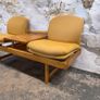 Mid Century Modern Seat Bank in Original Yellow Upholstery Image 2
