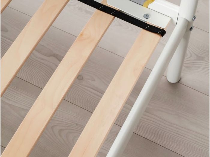 VITVAL Bunk bed frame, white/light grey, 90x200 cm