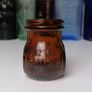 76 - Beautiful Vintage 2oz Bovril Dark Brown Glass Embossed Letters Jar Image 2