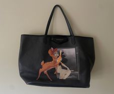 Givenchy Bambi Antigona Black Coated Canvas and Leather Shopper Tote