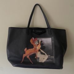 Givenchy Bambi Antigona Black Coated Canvas and Leather Shopper Tote