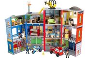 Wooden Play Set Fire Truck Police Helicopter