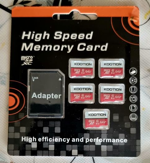 KOOTION 5-Pack 64GB Micro SD Card Class 10, new, unopened.