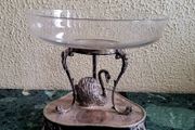 Antique silverplate swan centrepiece