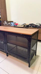 TV bench, black, 150x36x54cm